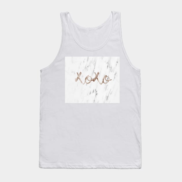 Rose gold marble XOXO Tank Top by marbleco